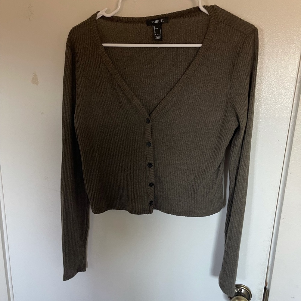 Forever21 Cropped Button Up Top